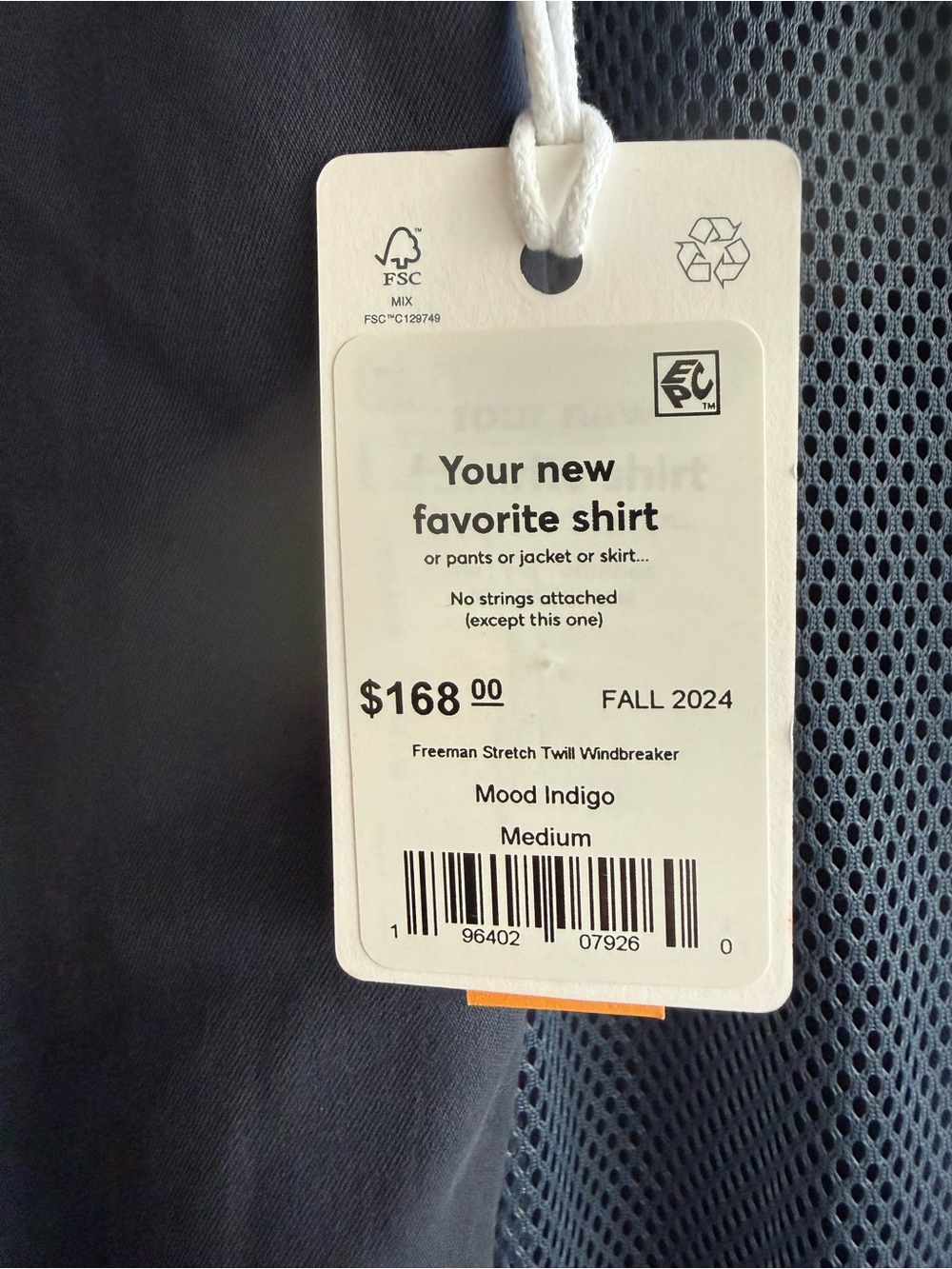 Marine Layer NWT Freeman Stretch Twill Windbreaker Jacket in “Mood Indigo” - Picture 7 of 9